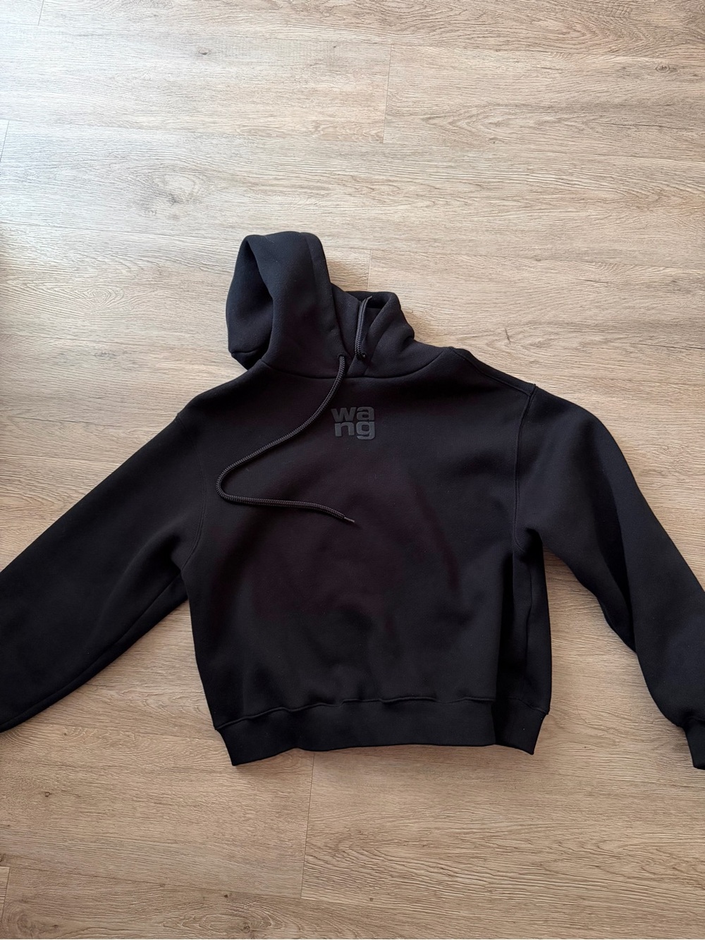Alexander Wang Black Logo Cropped Hoodie